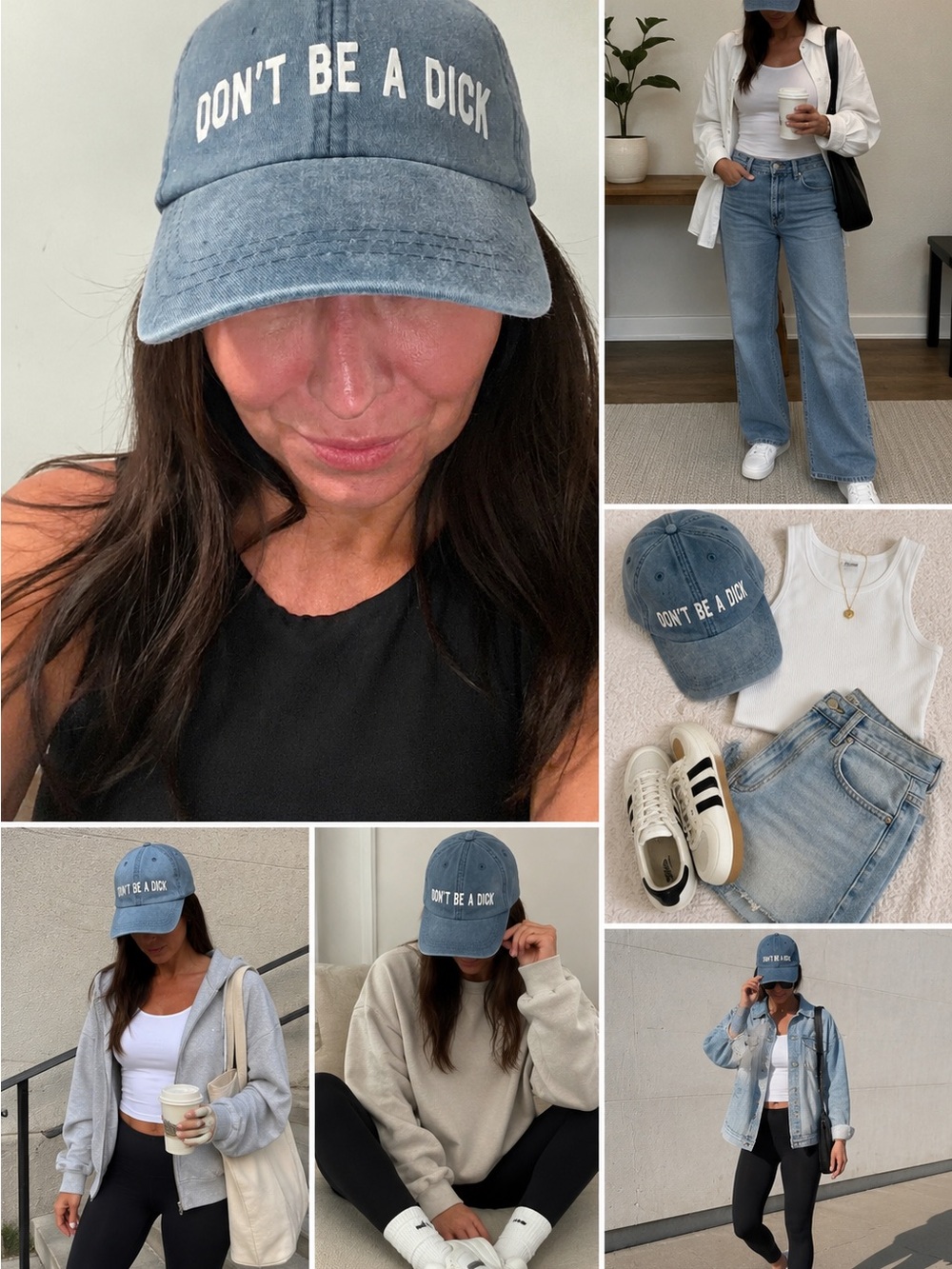 Vintage-Style “DON’T BE A DICK” Baseball Cap | Faded Blue